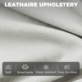 HOMCOM Fotel akcentowy, nowoczesny fotel Leathaire z szerokim i głębokim siedziskiem, grube poduszki, łatwy montaż, szary | Aosom PL