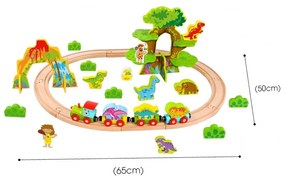 Tooky toy drewniana magnetyczna kolejka dinozaury + figurki
