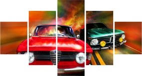 Obraz - Retro samochody wyścigowe (125x70 cm)