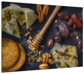 Obraz na szkle - z suszonymi owocami (70x50 cm)