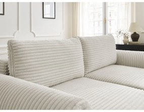 Kremowa sztruksowa rozkładana sofa 257 cm Lucien – Bobochic Paris