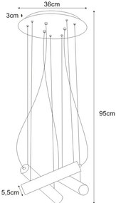 Czarna nowoczesna lampa wisząca tuby nad stół - 8X A737 P1-A42