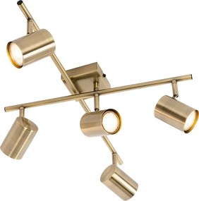 Nowoczesna lampa sufitowa brązowa 5-punktowa regulowana prostokątna - Jeana