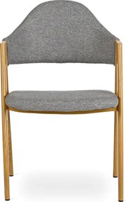 Krzesło Tapicerowane do Salonu RUIZ Szare Nowoczesne Loft