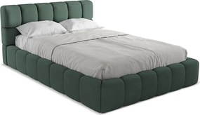 Łóżko 160 x 228 - z tkaniny szenilowej - zielony - NALU