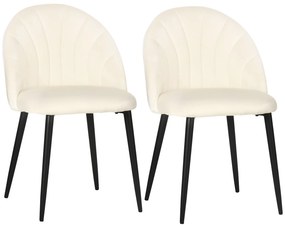 HOMCOM Krzesła Jadalniane 2 szt Aksamitne Oparcia Komfort Styl Kuchnia Modne | Aosom PL