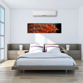 Obraz - Abstrakcyjna imitacja piór (170x50 cm)