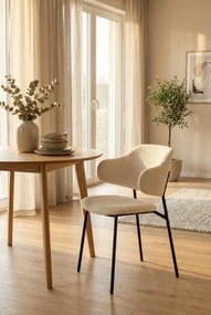 Kremowe nowoczesne krzesło tapicerowane D5-H72