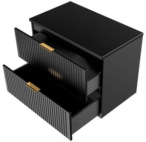 Szafka wisząca podumywalkowa czarna  mat 80 x 46 cm ASTROS Black z blatem