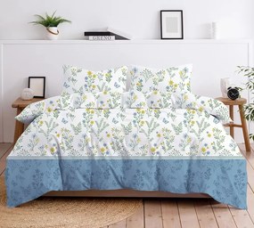 Pościel bawełniana Greno Premium Santorini 220x200 cm niebieska GRENO