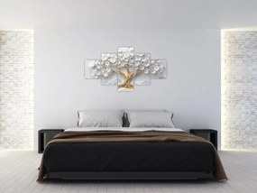 Obraz – Eleganckie drzewo życia 3D pełne kwiatów (125x70 cm)