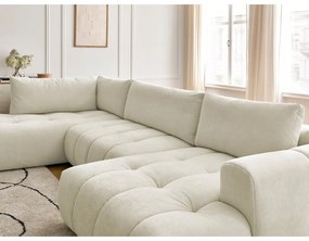 Beżowy rozkładany/ze schowkiem narożnik (lewostronny/w kształcie litery U) Fuji – Bobochic Paris