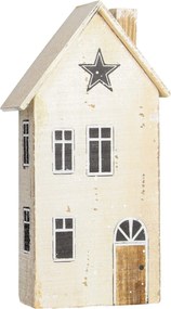 Dekoracja Snow House 25cm white beige