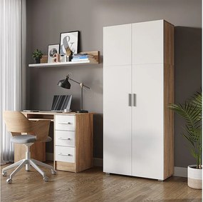 Półka na akta biały/sonoma 80x37x182.4 frank