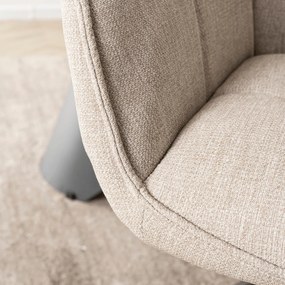 Krzesło Tapicerowane Obrotowe PEONY 2 Beżowe Nowoczesne Loft