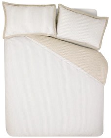 Biało-beżowa pościel dwuosobowa 230x220 cm Oxford Pinstripe – Catherine Lansfield
