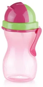 Tescoma Butelka dziecięca ze słomką BAMBINI różowy, 300 ml