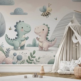 Fototapeta - Szczęśliwe dinozaury (196x136 cm)