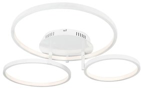 Nowoczesna lampa sufitowa biała z LED i ściemniaczem - Rondas Nowoczesny Oswietlenie wewnetrzne