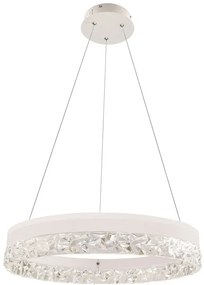 Kryształowa biała lampa wisząca w stylu glamour - M099-Lutoni