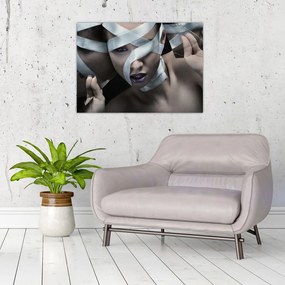 Obraz kobiety ze wstążką (70x50 cm)