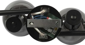 Plafon art deco czarny przydymione szkło 4-źródła światła - Vidro