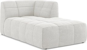 Szezlong prawostronny - z tkaniny bouclé - biały - ALOHA