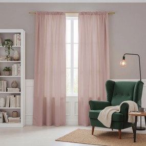 Zasłona gotowa MATOWA pudrowy róż Oxford Line na taśmie 140x250