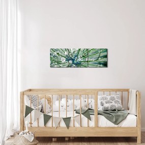 Obraz - Makro zdjęcie kwiatu (z zegarem) (90x30 cm)