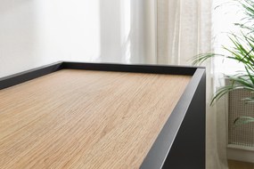 Komoda Desin 120 cm dwudrzwiowa - czarny mat / dąb nagano