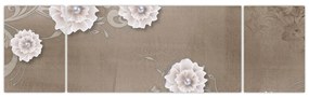 Obraz - Draperie z kwiatami (170x50 cm)