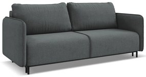 Ciemnoszara rozkładana/ze schowkiem sofa 226 cm Luana – Makamii