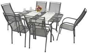 Metalowy zestaw ogrodowy PALMA I. 1 + 6 Stół prostokątny 160x95 cm (CT0311)