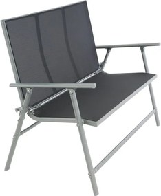 Ławka ogrodowa aluminiowa, 2-osobowa, 119 cm, szara