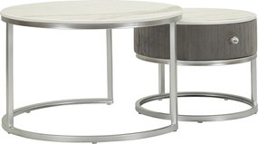 Zestaw Stolików Pomocniczych VKH796, Szary, 70x70x45 cm, Kendra Home