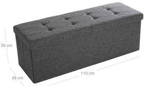 Stołek z uchylną pokrywą OTTOMAN 110x38 cm, ciemnoszary