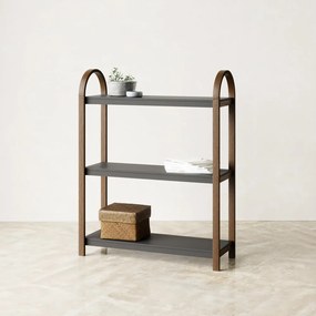 Czarny regał w dekorze orzecha 72x90 cm Bellwood – Umbra