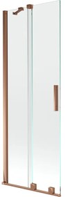 Mexen Velar parawan nawannowy 2-skrzydłowy rozsuwany 70 x 150 cm, transparent, różowe złoto - 896-070-000-01-60