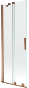 Mexen Velar parawan nawannowy 2-skrzydłowy rozsuwany 70 x 150 cm, transparent, różowe złoto - 896-070-000-01-60