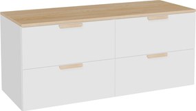 Wisząca szafka pod umywalkę z blatem - Biały - szer. 120 cm AVORELI