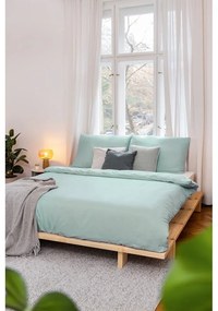 Czarne podwójne łóżko z drewna sosnowego z rusztem 140x200 cm Japan - Karup Design