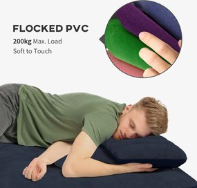 Outsunny Materac powietrzny dla 2 osób, z pompką ręczną, miękki i wytrzymały, 203x152x22cm, Niebieski