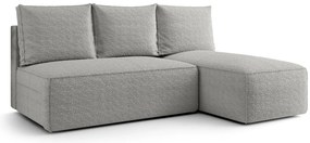 Jasnoszara sofa narożna z funkcją spania i pojemnikiem P6-P92
