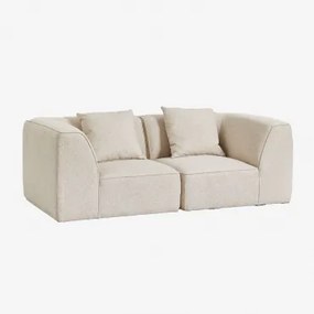 Sofa Modułowa Tapicerowana Cardea 2-częściowa Tkanina Bouclé W Kolorze Kremowo-beżowym - Sklum