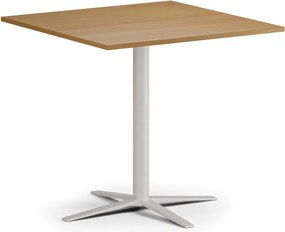 Stolik kawowy AURA, 60x60 cm, biała podstawa, buk