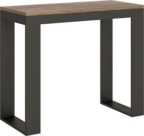 Konsola rozkładana 90x40/300 cm Tecno Evolution Dąb naturalny rama w kolorze Antracytu