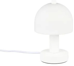 Biała lampa stołowa ze szklanym kloszem (wysokość 19 cm) Glenn – Trio