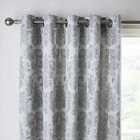 Szare adamaszkowe zasłony zestaw 2 szt. 168x183 cm Damask Jacquard – Catherine Lansfield