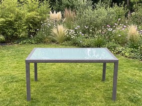 Stół obiadowy z technorattanu 150 x 90 cm AVVICENTE szary