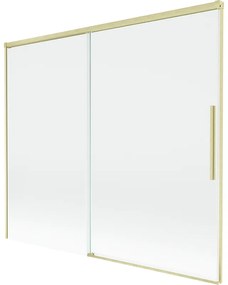 Mexen Rox parawan nawannowy 2-skrzydłowy rozsuwany 180 x 150 cm, transparent, złoty szczotkowany - 8C9-180-001-55-00